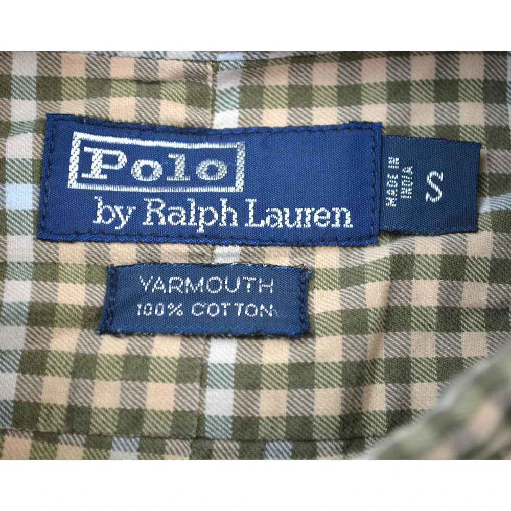 Polo Ralph Lauren Yarmouth Mens Small Plaid Cotton Button Down Pony Shirt